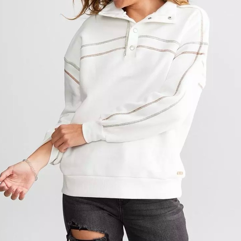 BKE Women’s Mock Neck Quarter Snap Pullover Size Medium